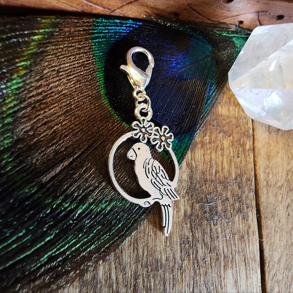 5/$25 Parrot Charm Macaw Charm African Grey Exotic Tropical Bird Lover Charm